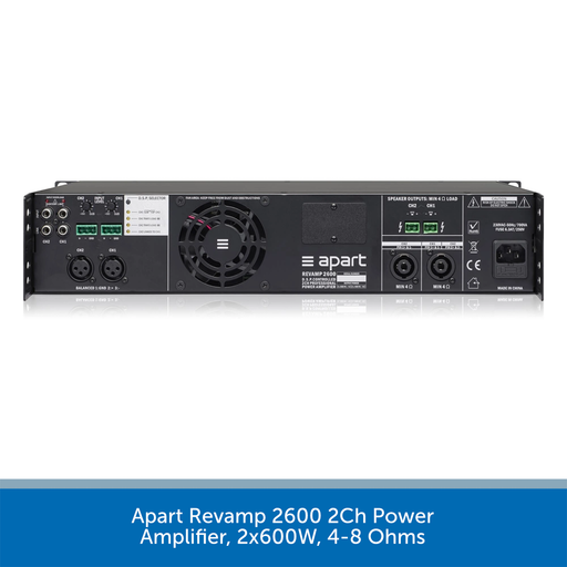 Apart Revamp 2600 2Ch Power Amplifier 2x600W, 4-8 Ohms