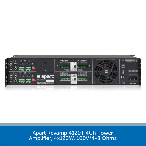 Apart Revamp 4240T 4Ch Power Amplifier, 4x240W or 2x480W, 100V/4-8 Ohms