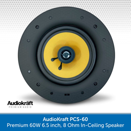AudioKraft PCS-60 - Premium 60W 6.5 inch, 8 Ohm In-Ceiling Speaker - Easy to fit design