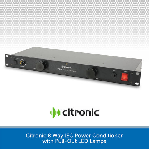Citronic 8 Way IEC Power Conditioner with Pull-Out LED Lamps