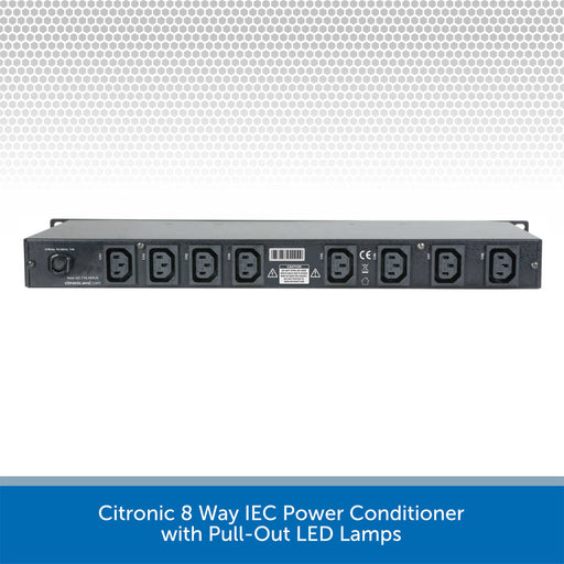 Citronic 8 Way IEC Power Conditioner with Pull-Out LED Lamps