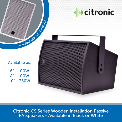 Citronic CS Series Wooden Installation Passive PA Speakers - Available in Black or White