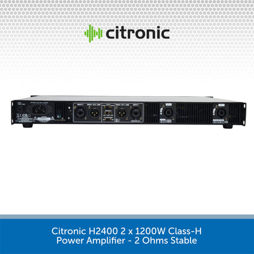 Citronic H2400 2 x 1200W Class-H Power Amplifier - 2 Ohms Stable