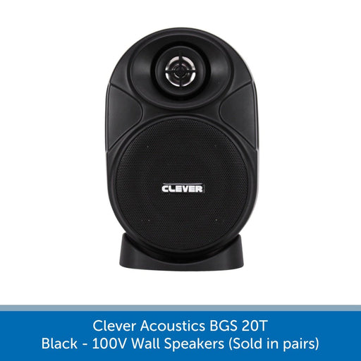 Clever Acoustics BGS 20T Black 100V Wall Speakers (Pair)