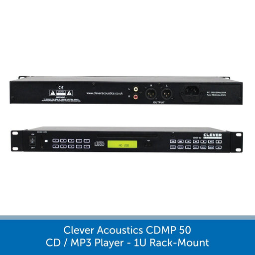 Clever Acoustics CDMP 50 CD/MP3 Player, 1U Rack-Mount