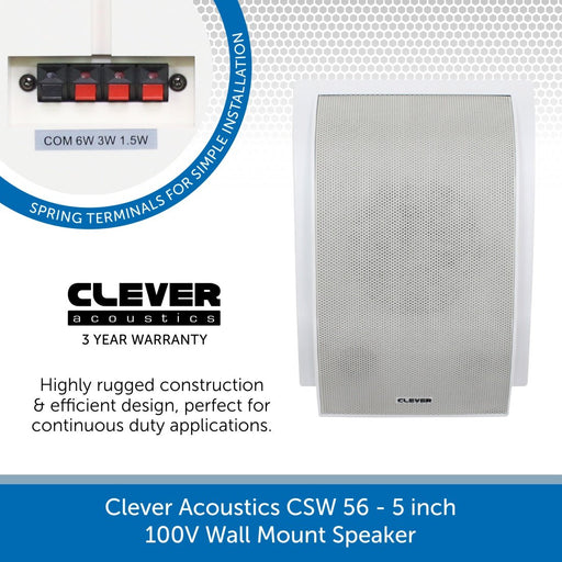 Clever Acoustics CSW 56 5" 100V Wall Mount Speaker