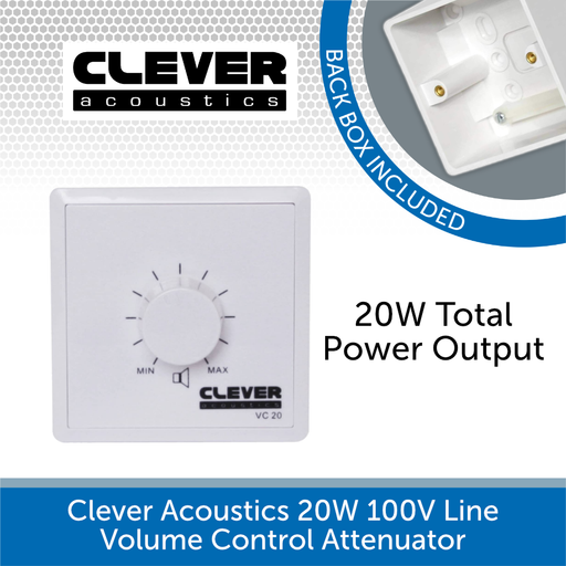 Clever acoustics VC20 20W 100V Line Volume control attenuator
