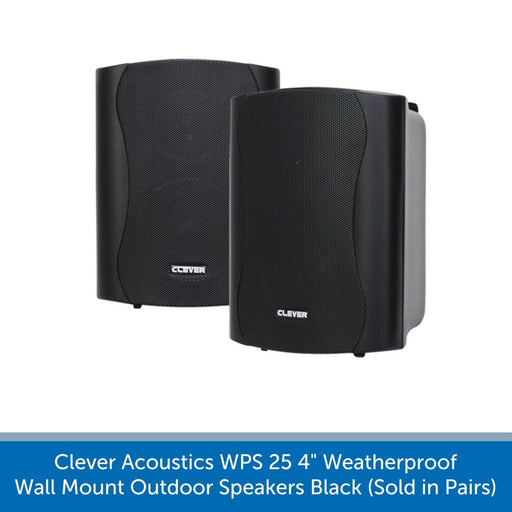 Clever Acoustics WPS 25 4 inch Weatherproof Wall Mount Outdoor Speakers 