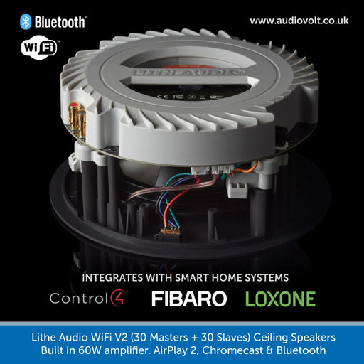 Lithe Audio WiFi V2 Multi Room Ceiling Speakers 30 Masters and 30 Slaves