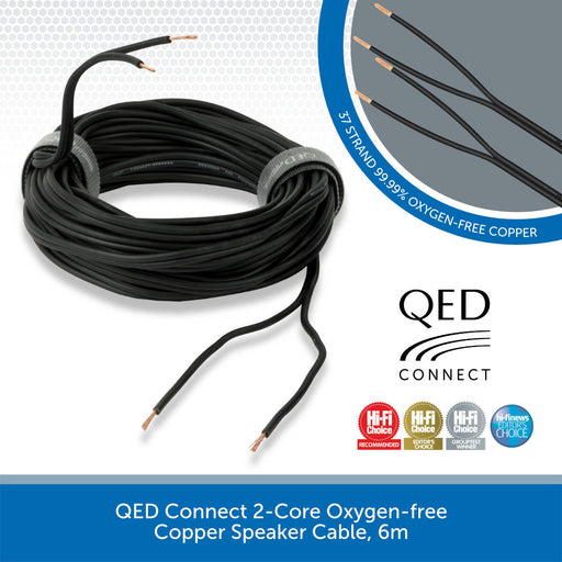 QED Connect 2-Core Oxygen-free Copper Speaker Cable, 6m