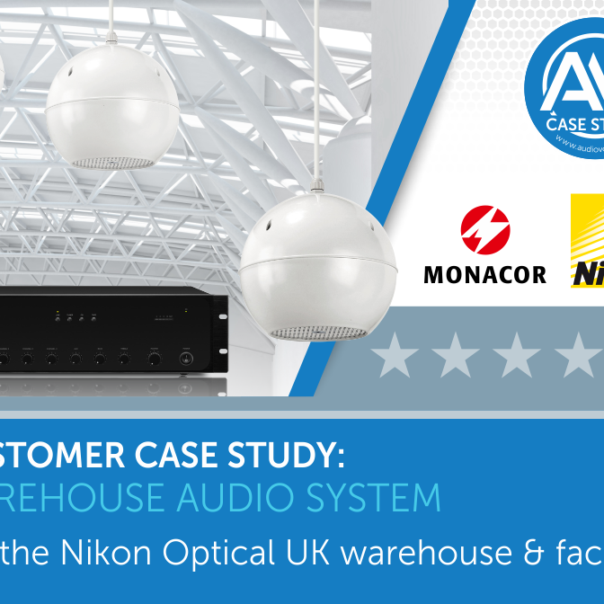 Its a Monacor background audio system for the Nikon Optical UK's warehouse & factory